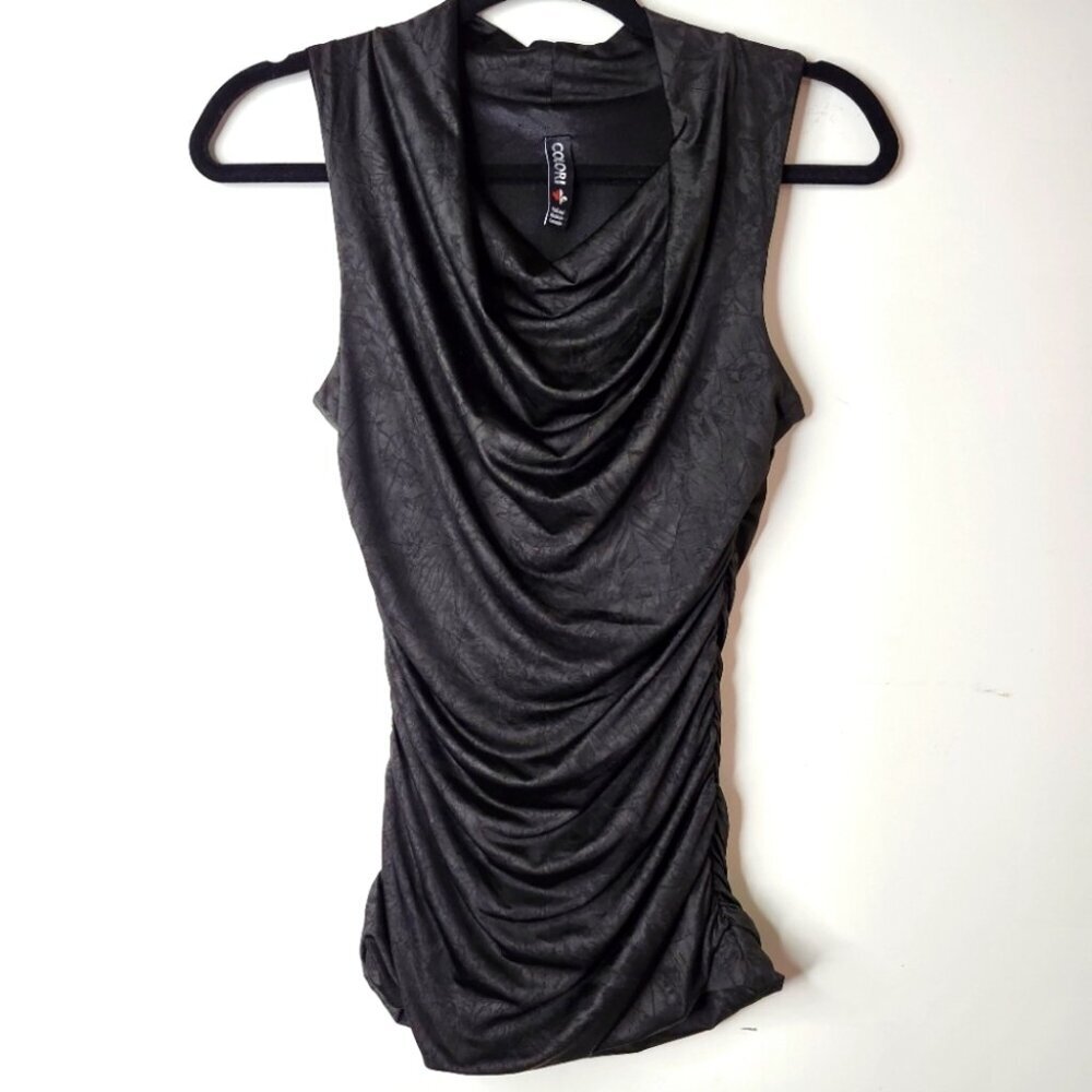 COLORI BLACK MONOCHROME PRINT TANK TOP SIZE SMALL